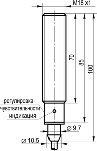 Габариты OX AF42A5-43N-R4000-LZ